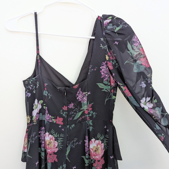 AMUR Pasqualena Midi Dress in black floral print, Size 0-4 - Picture 7 of 11